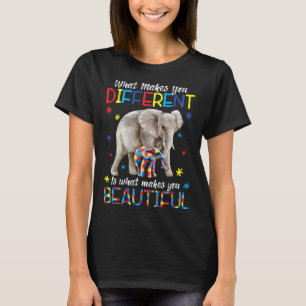 Camiseta O Que Te Torna Diferente Mãe Elefante Autismo Filh