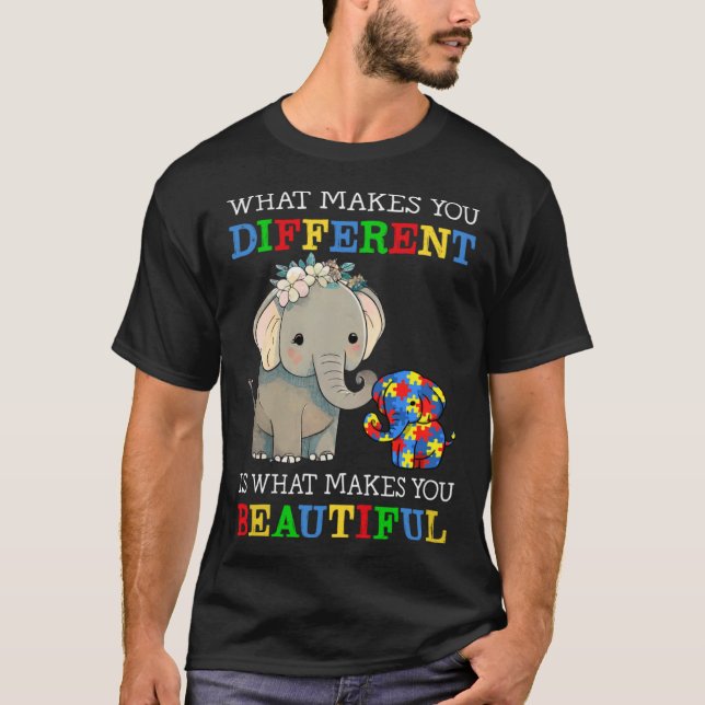 Camiseta O Que Te Torna Diferente Mãe Elefante Consciente d (Frente)