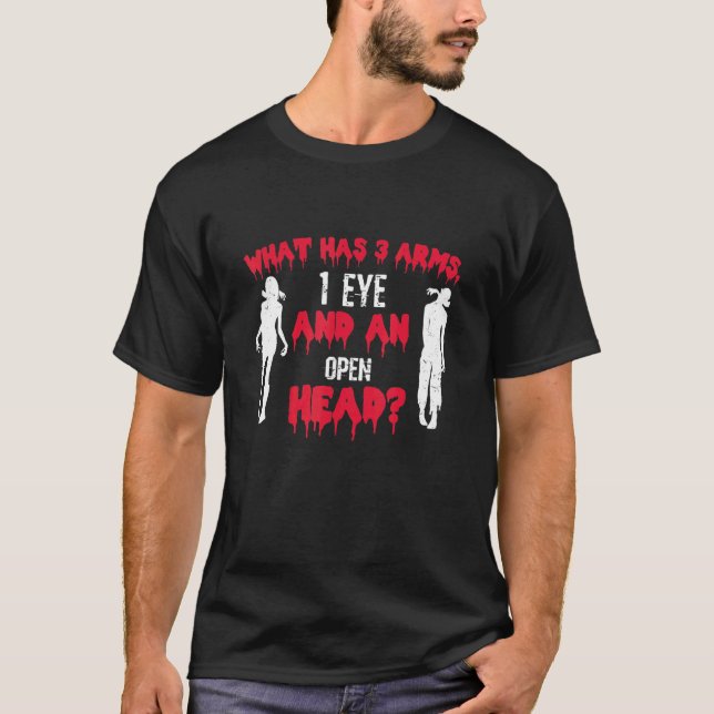 Camiseta O Que Tem 3 Braços 1 Olho E Uma Cabeça Aberta Zumb (Frente)