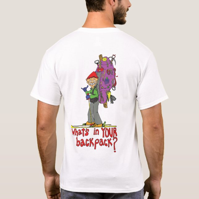 Camiseta o que tem na sua mochila (Verso)