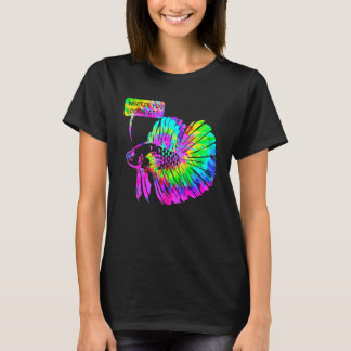 Camiseta O Que Você Está Olhando Tinta Tie Dye Peixe Betta