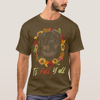 Camiseta O Queda De Yall Rottweiler Pumpkin outono Para D