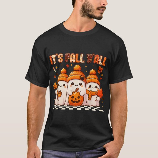 Camiseta O Queda Yall Boo Ghost Autumn Fall Mens Womens (Frente)