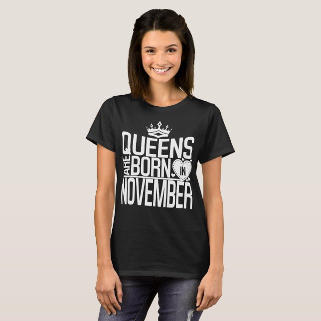 Camiseta O Queens é nascido em novembro (Frente Completa)