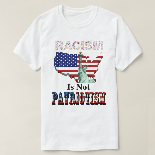 Camiseta O RACISMO Não É PATRIOTISMO (Frente do Design)
