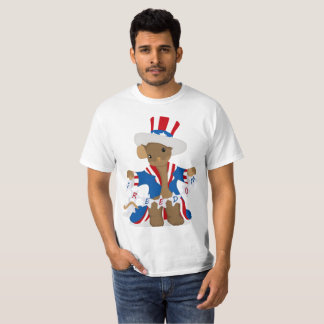 Camiseta O rato patriótico ama comemorar a liberdade do 4