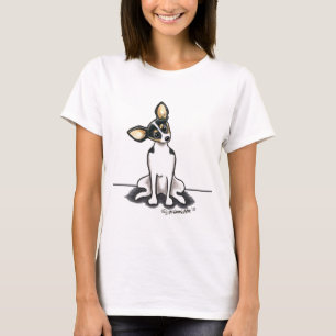 Camiseta O rato Terrier Tricolor senta bonito