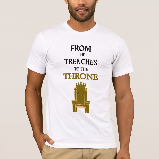 CAMISETA O REAL COROADO BRANCO DOURADO MASCULINO (Frente)