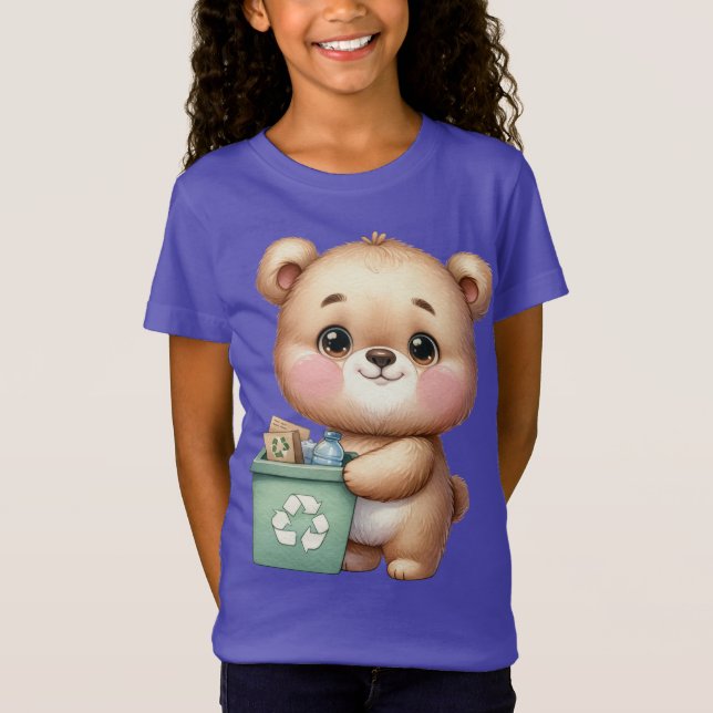 Camiseta O Reciclar Do Urso De Teddy Do Dia Da Terra Salva  (Frente)