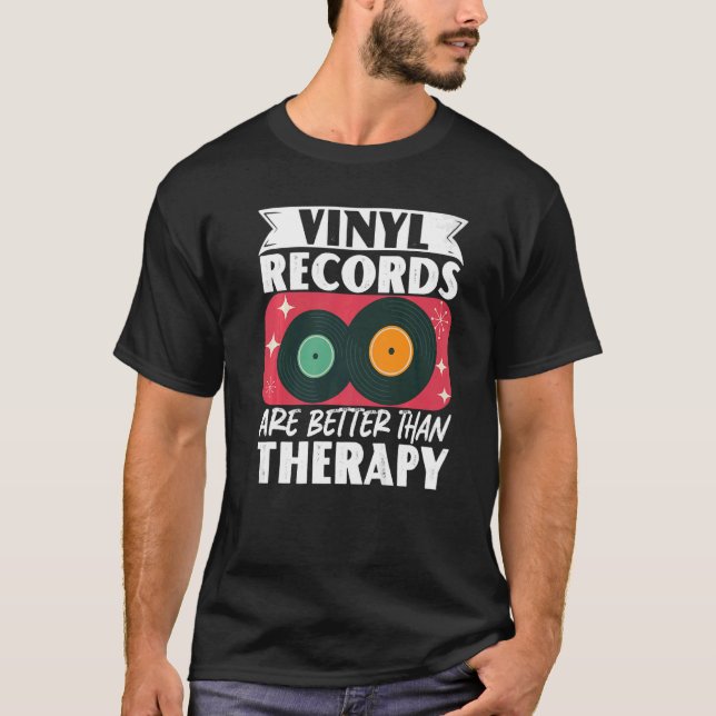 Camiseta O Registro De Vinilo Que Coleta Os Registros De Vi (Frente)