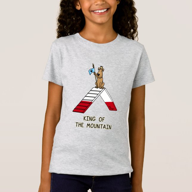 Camiseta O rei campeão da agilidade dos cães da montanha te (Frente)
