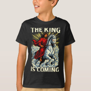 Camiseta O Rei Está Chegando Revelação Ousada Arte Cristã