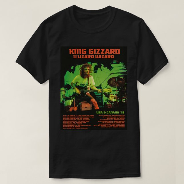 Camiseta O Rei Gizzard e o Poster de turnê do Feiticeiro Li (Frente do Design)