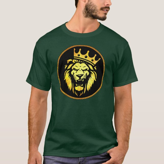 Camiseta O Rei - Leão Raivém Vestindo Coroa - Afrocêntrico (Frente)