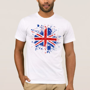 Camiseta O respingo BRITÂNICO de Union Jack colore o