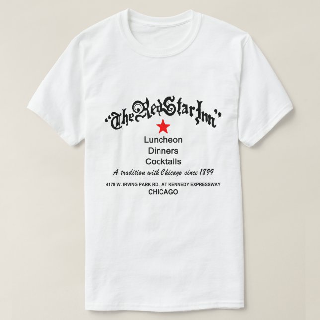 Camiseta O Restaurante Red Star Inn, Chicago, IL (Frente do Design)