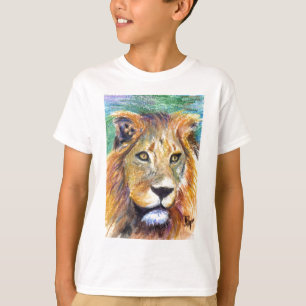 Camiseta O retrato ACEO do leão caçoa o Tshirt