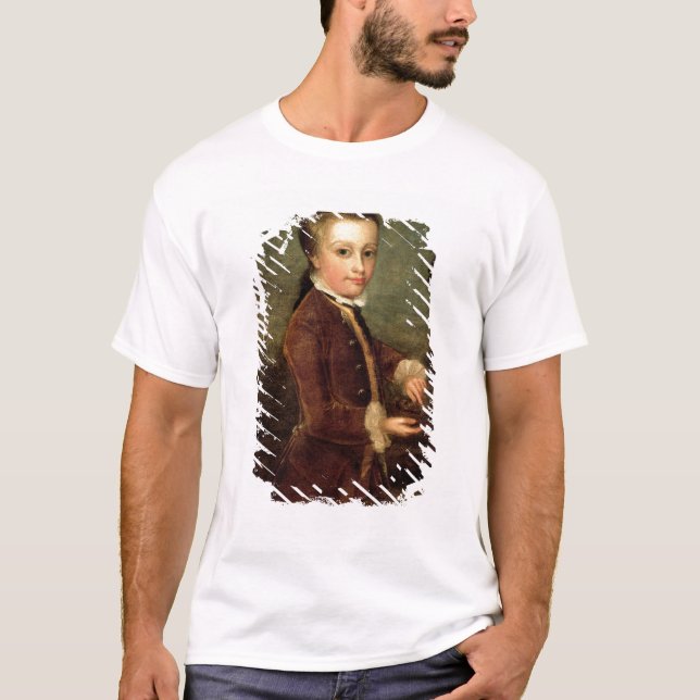 Camiseta O retrato de Wolfgang Amadeus Mozart envelheceu (Frente)