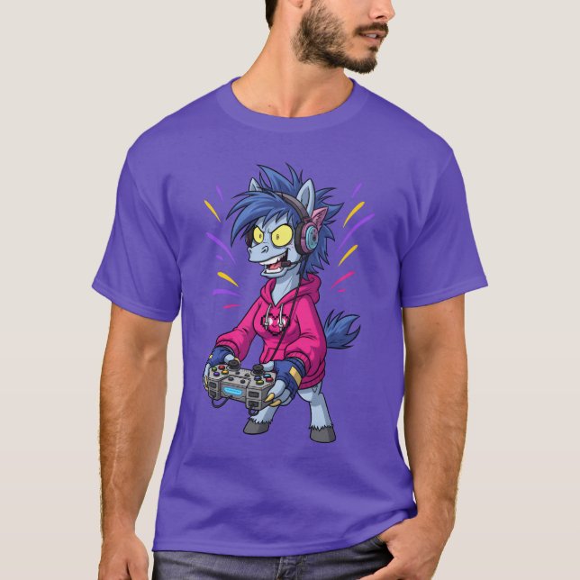 Camiseta O retrato do Jogador de Cavalo de Jogos (Frente)