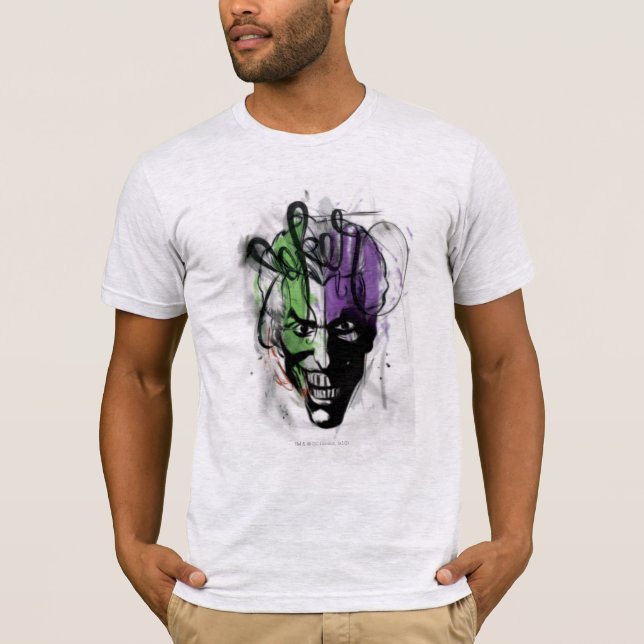 Camiseta O Retrato do Joker Neon Airbrush (Frente)