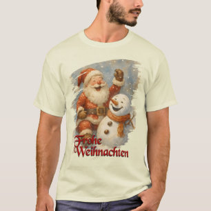 Camiseta O riso do Papai Noel no Encanto de Inverno