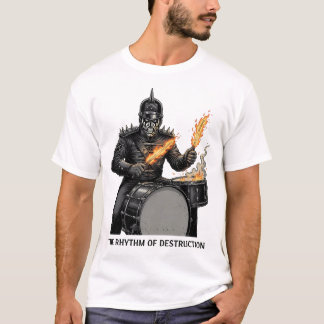 Camiseta "O Ritmo da Destruição" Baterista de Metal Ardente