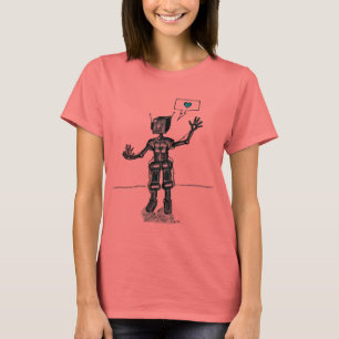 Camiseta O robô e o gatinho são amigos