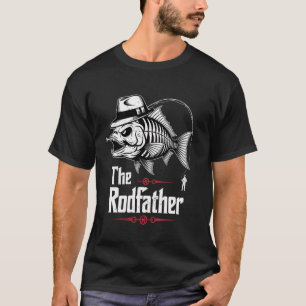 Camiseta O Rodfather Pai Pescador Esqueleto de Peixe Pai Pe