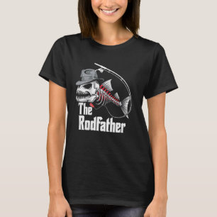 Camiseta O Rodfather Pai Pescador Esqueleto de Peixe Pescad