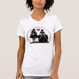 Camiseta O romance mostra em silhueta o t-shirt