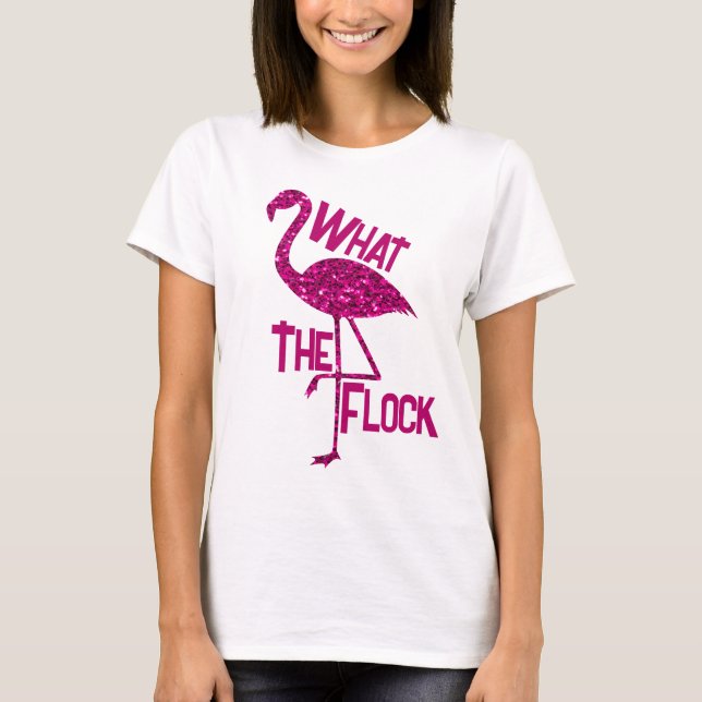 Camiseta O rosa brilhante flamingo brilha (Frente)