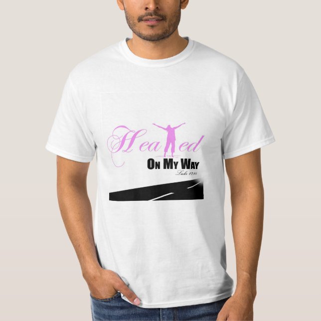 Camiseta O rosa e o branco curaram em meu t-shirt da (Frente)
