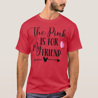 Camiseta O rosa é para o meu amigo Cancer de fita