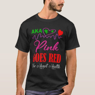 Camiseta O Rosa Fica Vermelho Para Bonito Saúde Cardíaca