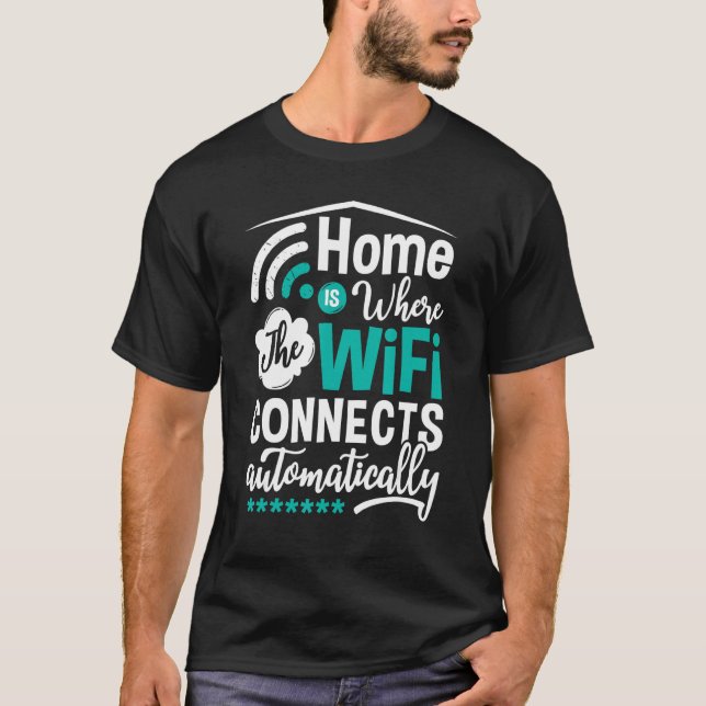 Camiseta O Roteador Wifi - Internet - Senha Aspas Computado (Frente)