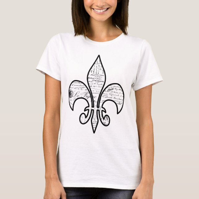 Camiseta O roteiro francês da flor de lis exprime Paris (Frente)