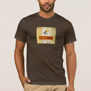 Camiseta O roupa americano Brown dos homens amarelos do