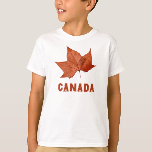 Camiseta O roupa do miúdo da folha de bordo de Canadá (Frente)