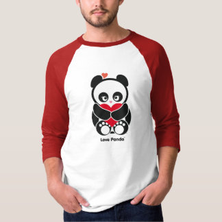Camiseta O roupa dos homens do Raglan de Panda® do amor