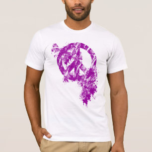 Camiseta O roxo afligiu o Splatter da pintura do símbolo d