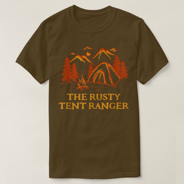 Camiseta O Rusty Tent Ranger Camping Amigos Camper Buddy (Frente do Design)
