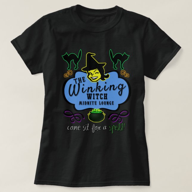 Camiseta O Salão da Bruxa Winking - Escuro (Frente do Design)