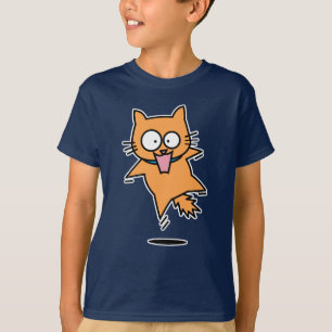 Camiseta O salto alaranjado Scared do gato malhado do gato