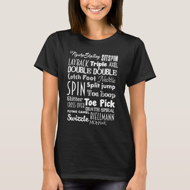 Camiseta O salto da terminologia do patinagem artística (Frente)