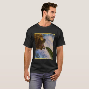 Camiseta O salto salmon da truta prateada em ursos de urso