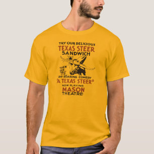 Camiseta O sanduíche retro e o teatro do boi de Texas joga
