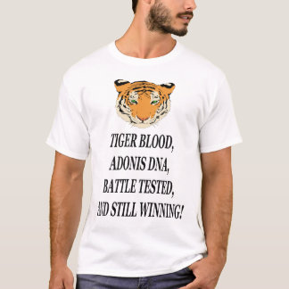 Camiseta O sangue do tigre, ADN de Adonis, batalha testou,