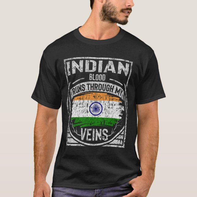 Camiseta O Sangue Indiano Atravessa Minhas Veias (Frente)