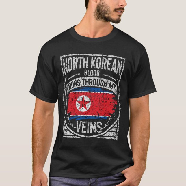 Camiseta O Sangue Norte-Coreano Atravessa Minhas Veias (Frente)