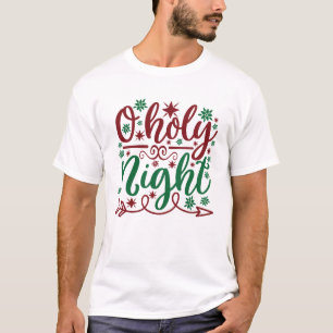 Camiseta O Santa Noite Elegante Citação de Natal